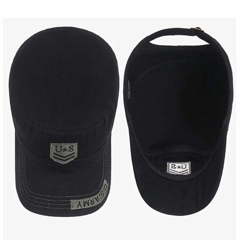 Flat Top U.S. ARMY Military Cap Bone Baseball Cap For Men Cotton Camouflage Tactical Snapback Hats