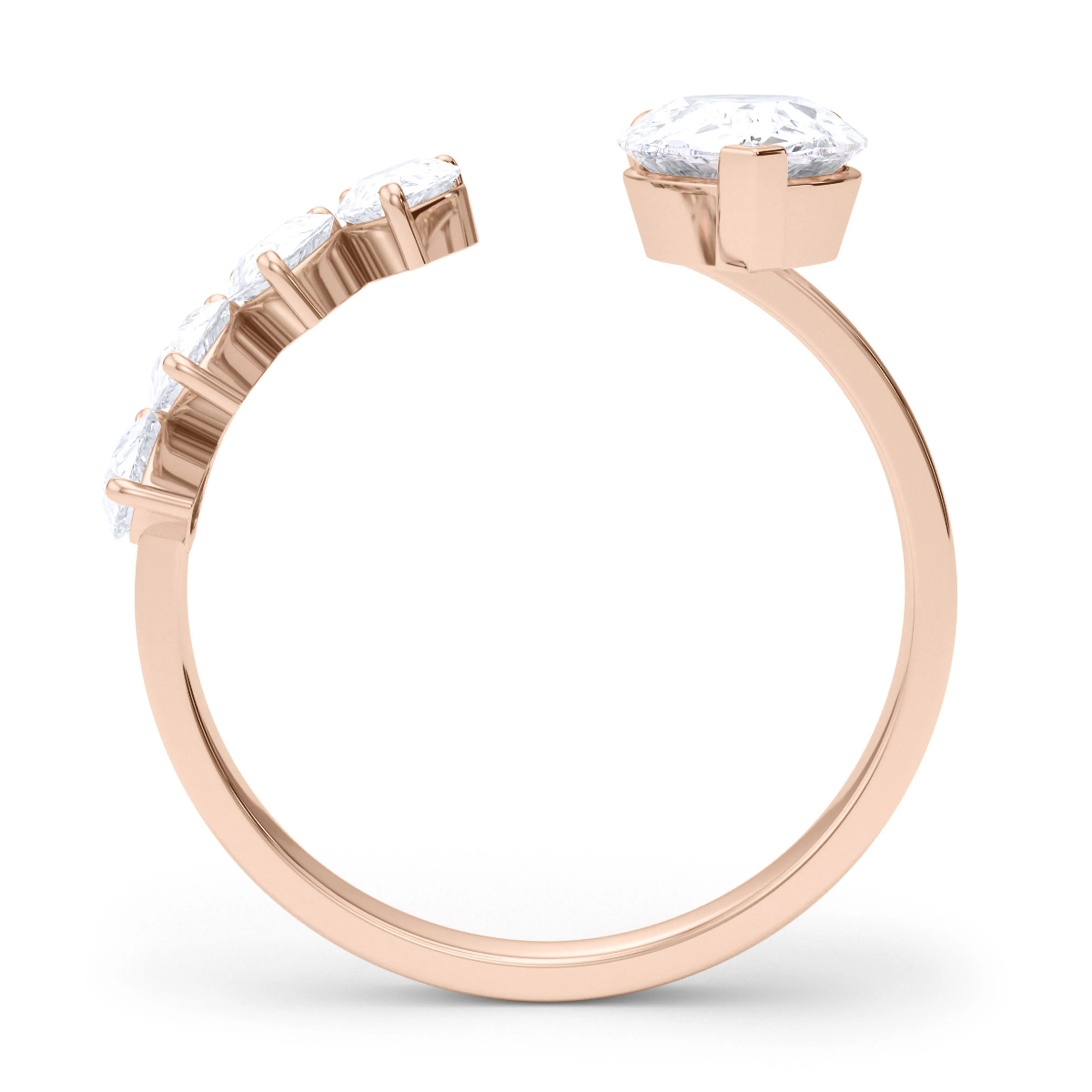 Floating Pear Cut Diamond Ring