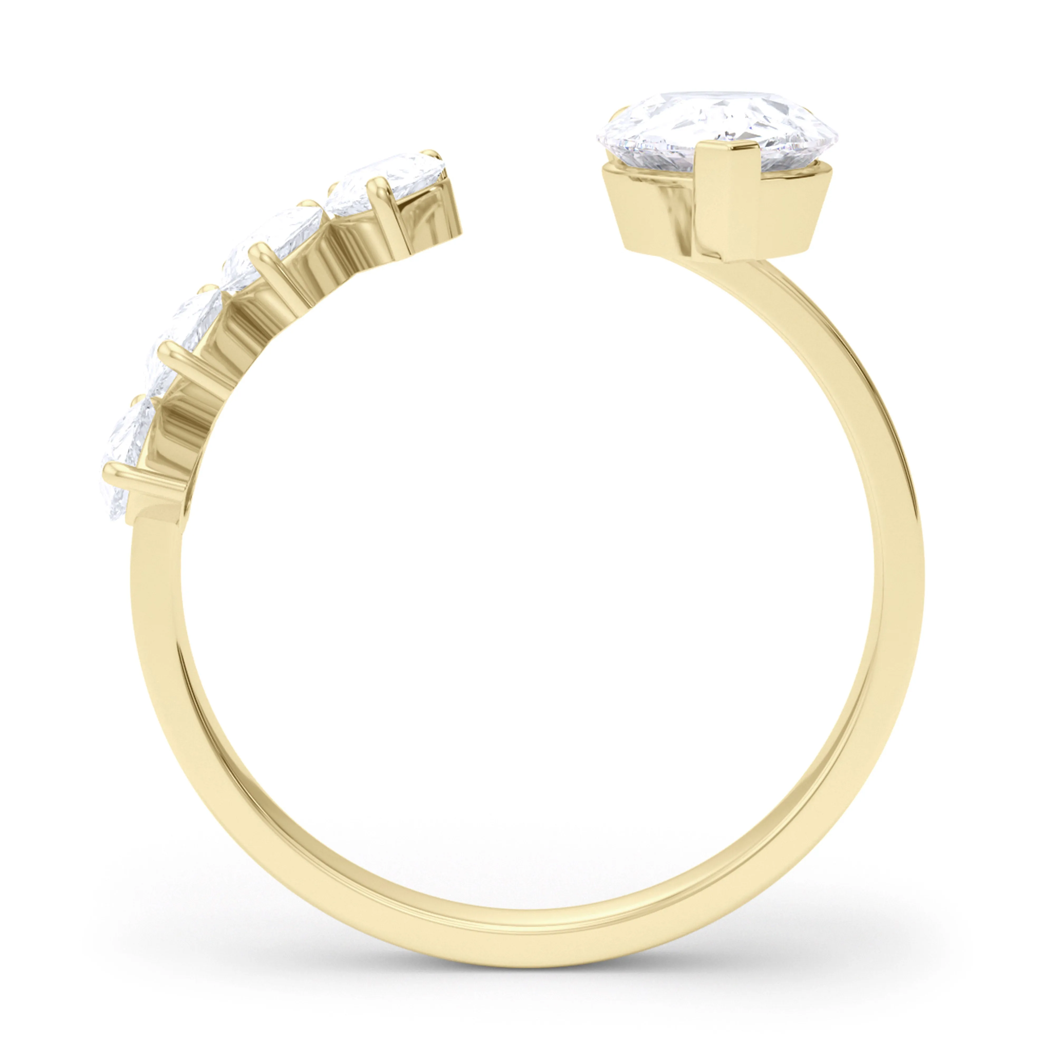 Floating Pear Cut Diamond Ring
