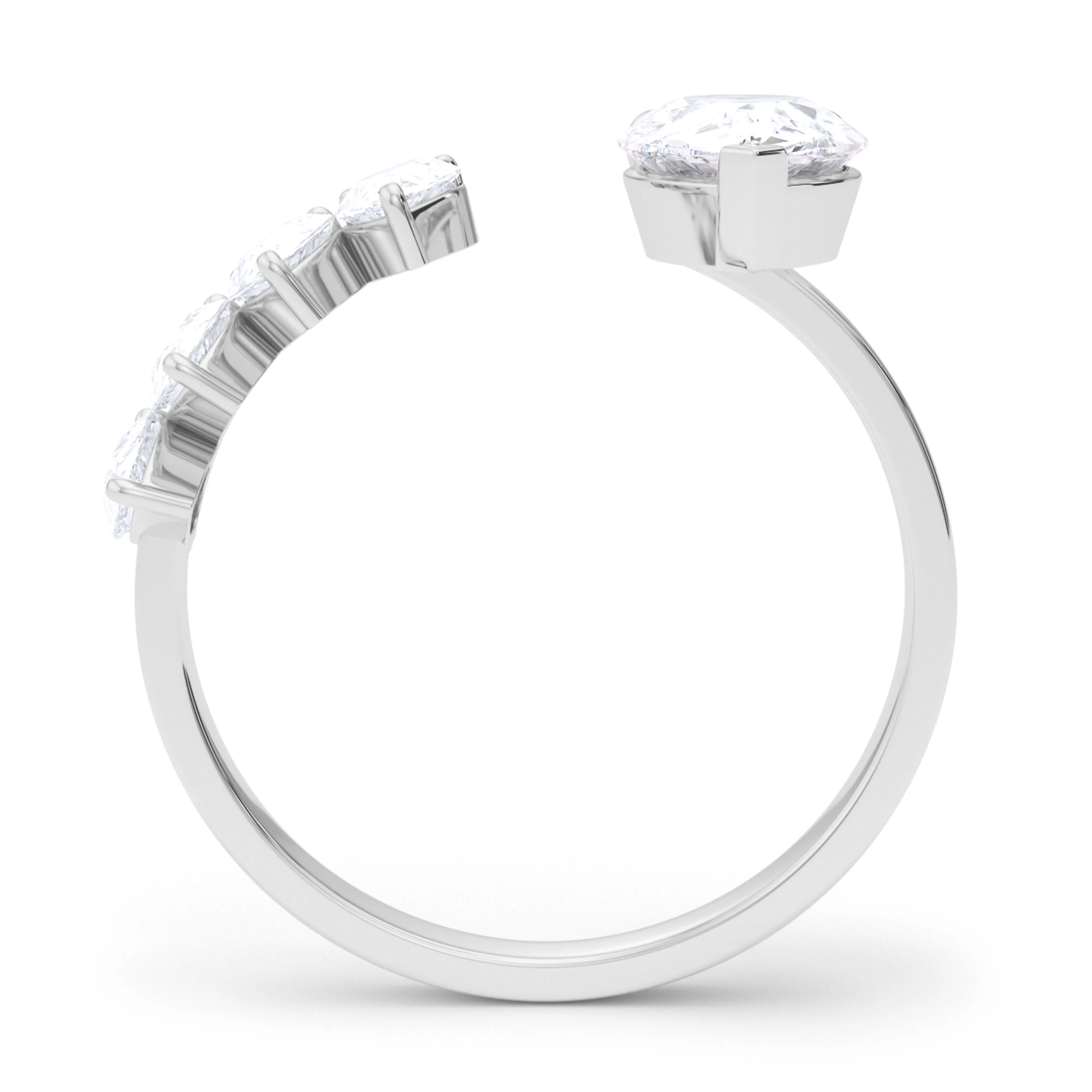 Floating Pear Cut Diamond Ring