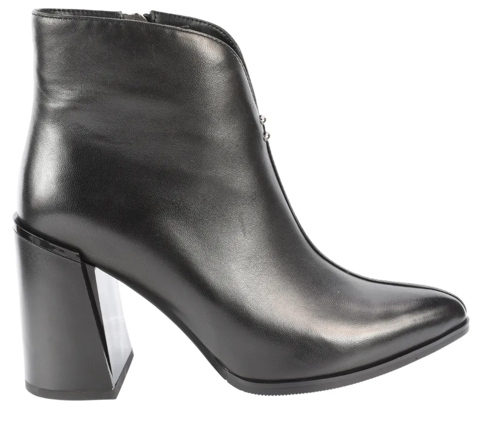 Ghete elegante, dama, EPICA, SR901-0613-Y1J negru, piele naturala, cu toc
