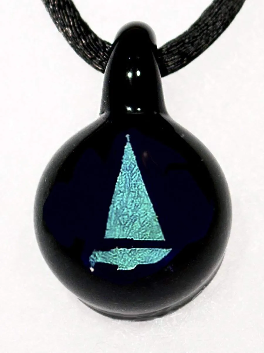Glass Sailboat Pendant
