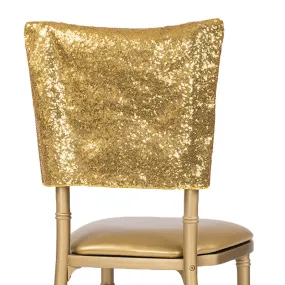 Glitz Sequin Chiavari Chair Cap 16"W x 14"L - Gold