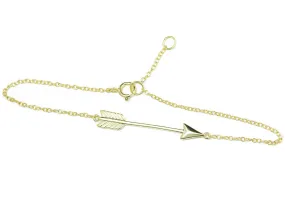 Gold-Dipped Chevron Arrow Charm Bracelet 7 inch