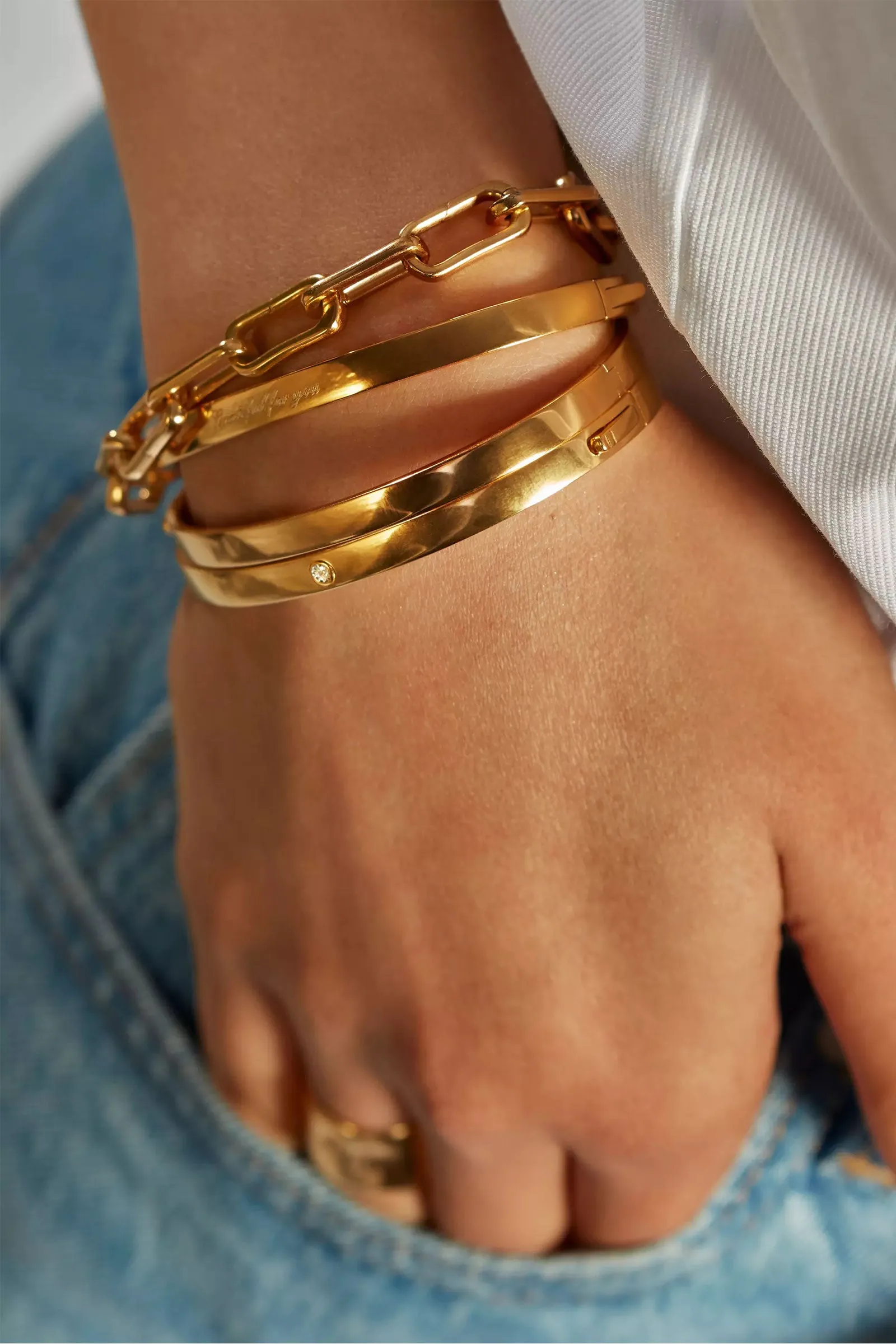 Gold Plated Vermeil Silver Essential Bangle Bracelet