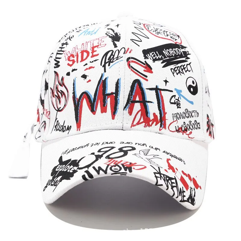 Graffiti Baseball Cap Fashion Personality Curved Summer Trendy Style Men and Women Personality Wild Cap Sun Hat