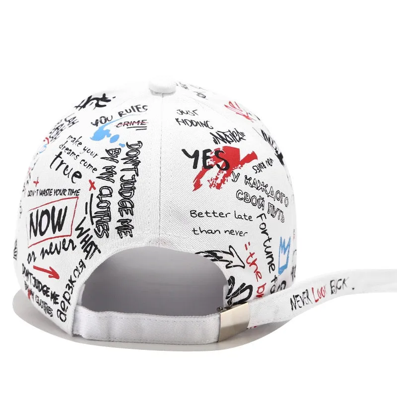 Graffiti Baseball Cap Fashion Personality Curved Summer Trendy Style Men and Women Personality Wild Cap Sun Hat