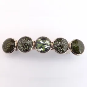 Green & Black Dome Barrette Hairclip