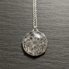 Handcut Tourmalated Quartz Mandala Pendant 2