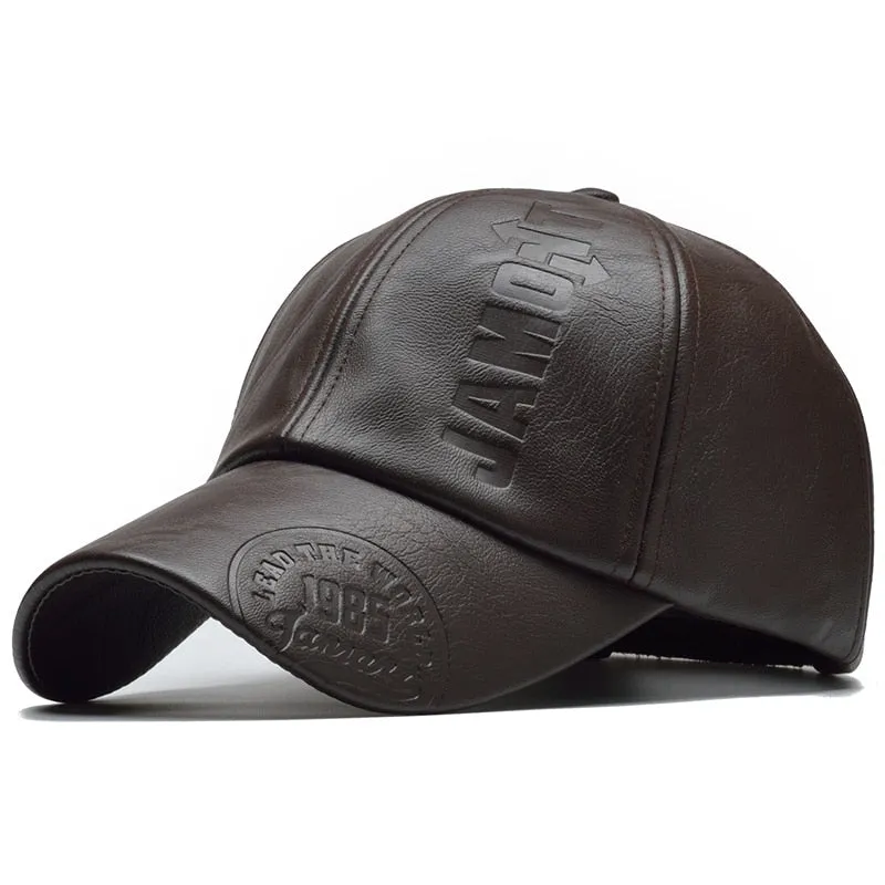 High Quality Winter Cap PU Leather Baseball Cap Men Snapback Hat Casquette Gorras Para Hombre Mens Trucker Cap