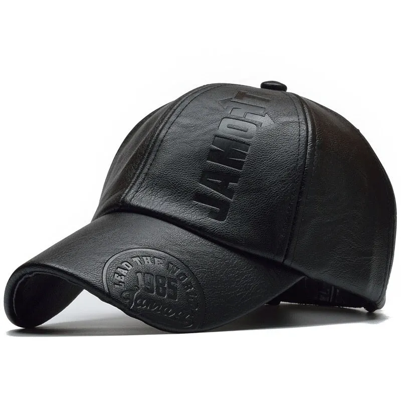 High Quality Winter Cap PU Leather Baseball Cap Men Snapback Hat Casquette Gorras Para Hombre Mens Trucker Cap