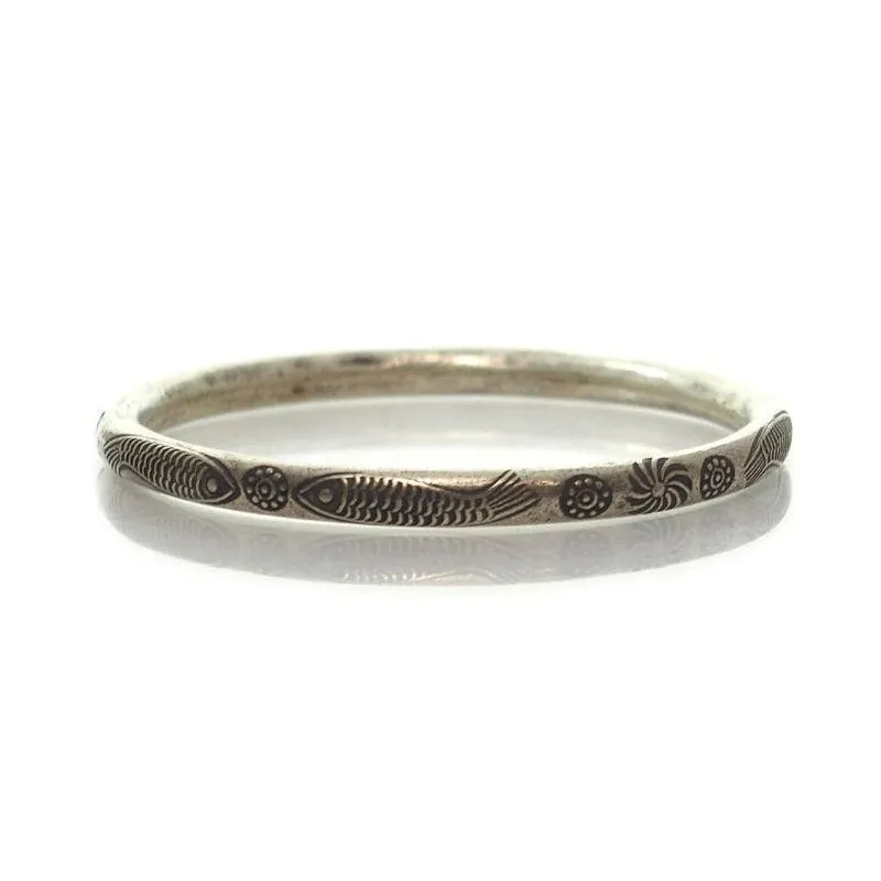Hmong 95% Pure Silver Hand Finished Cuff Bracelet -5