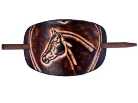Horse Leather Hair Barrette
