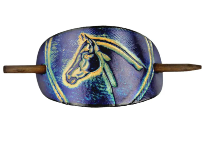 Horse Leather Hair Barrette