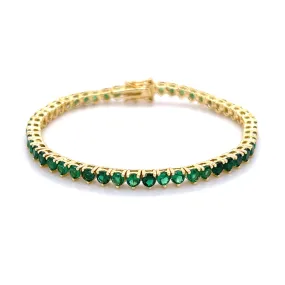 Ibiza Emerald Green CZ’s 3 Prong Tennis Bracelet