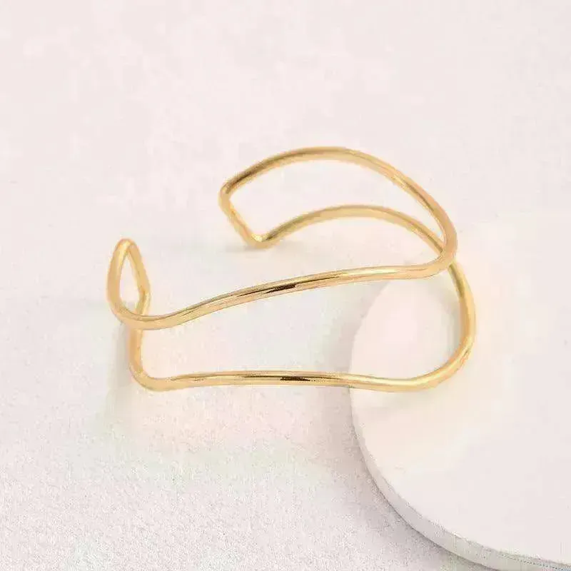 Irregular Gold Wave Bracelet Adjustable