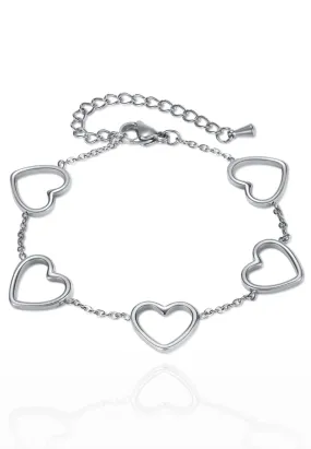 Love Maya Heart Pendant Chain Link Bracelet
