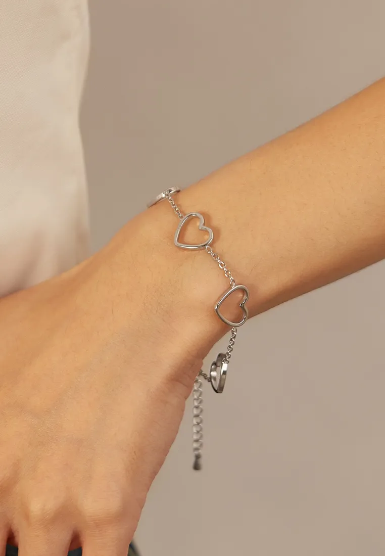 Love Maya Heart Pendant Chain Link Bracelet