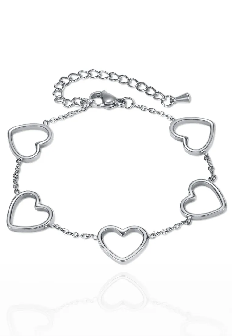 Love Maya Heart Pendant Chain Link Bracelet