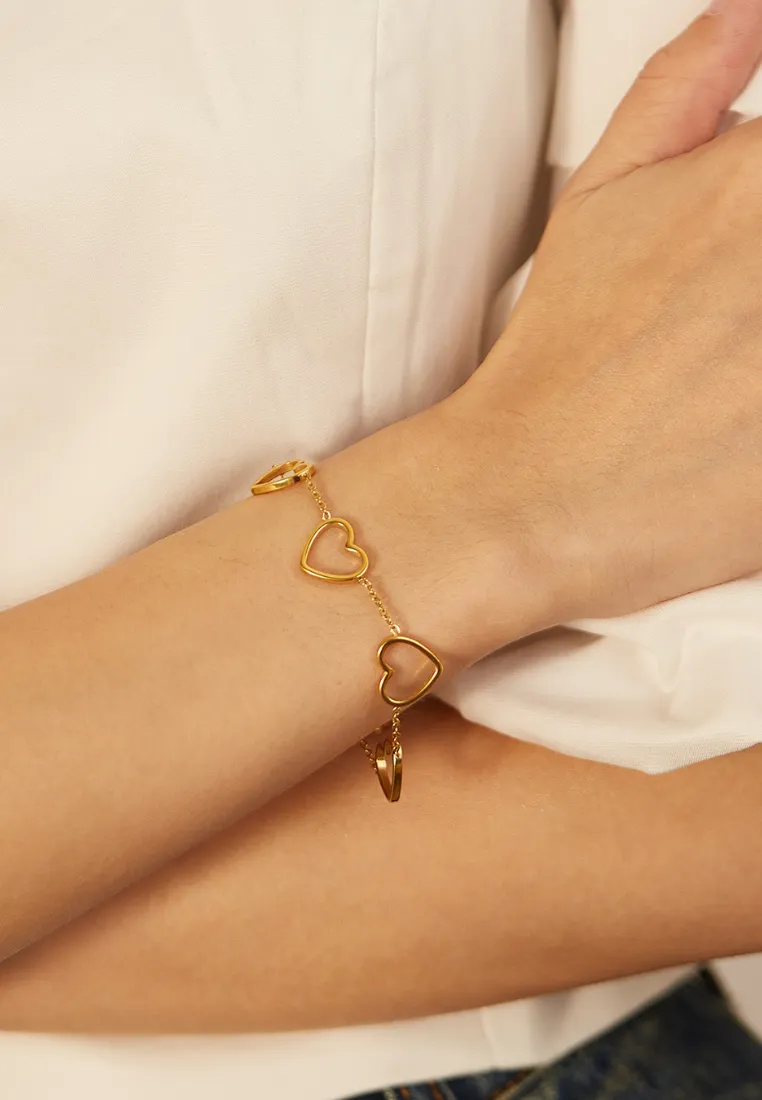 Love Maya Heart Pendant Chain Link Bracelet