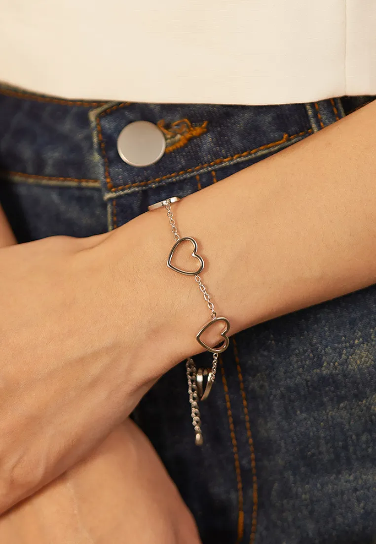 Love Maya Heart Pendant Chain Link Bracelet