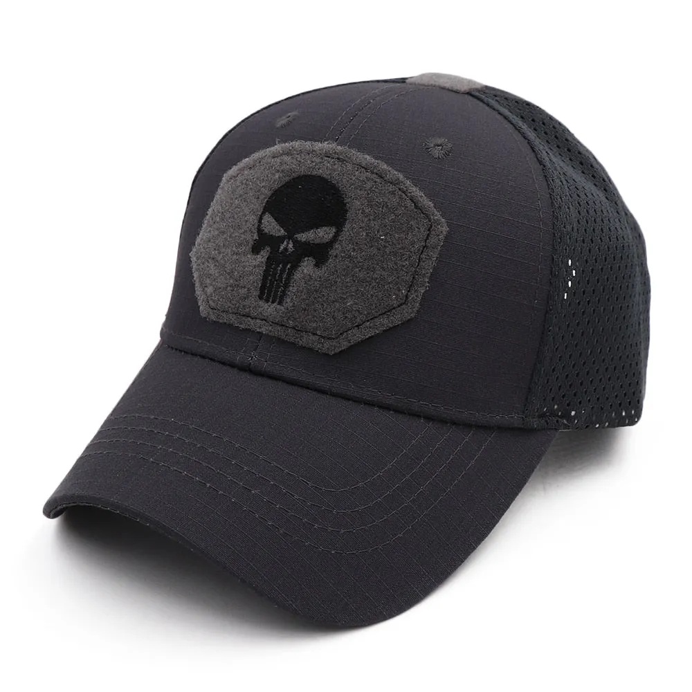 Mesh Punisher Baseball Cap Fishing Caps Men Outdoor Camouflage Jungle Hat Airsoft Tactical Hiking Casquette Hats