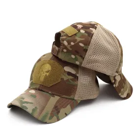 Mesh Punisher Baseball Cap Fishing Caps Men Outdoor Camouflage Jungle Hat Airsoft Tactical Hiking Casquette Hats
