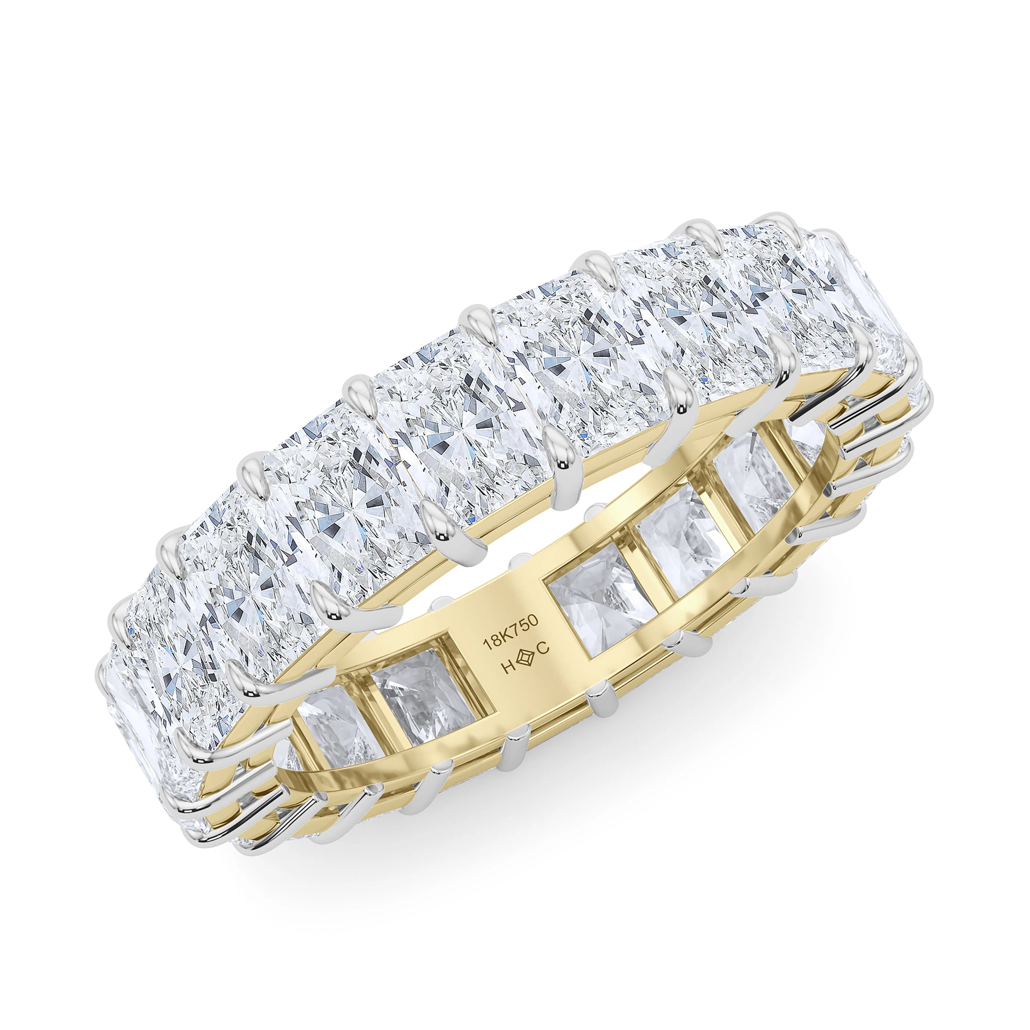 Mixed Metals Radiant Cut Eternity Band