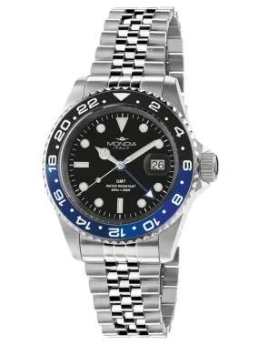Mondia Madison GMT Men's Watch - MI-799-SSBLBK-BK-GB