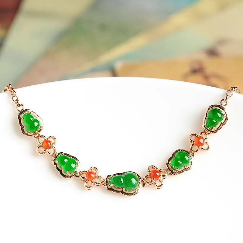 Natural Jade Bracelet Jadeite Gold Bracelet BT01