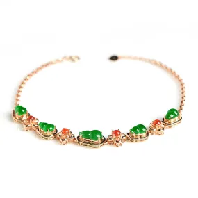 Natural Jade Bracelet Jadeite Gold Bracelet BT01