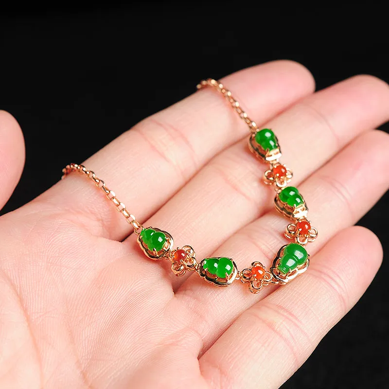 Natural Jade Bracelet Jadeite Gold Bracelet BT01