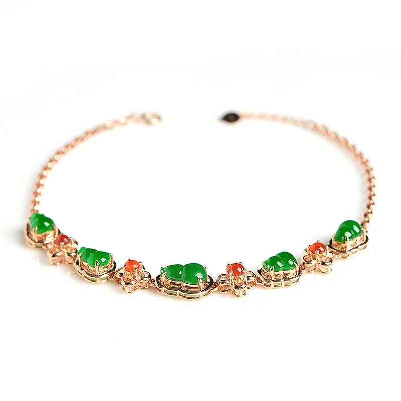 Natural Jade Bracelet Jadeite Gold Bracelet BT01