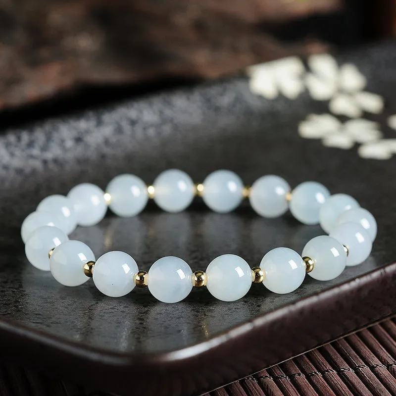 Natural Jade Bracelet Jadeite Gold Bracelet BT61