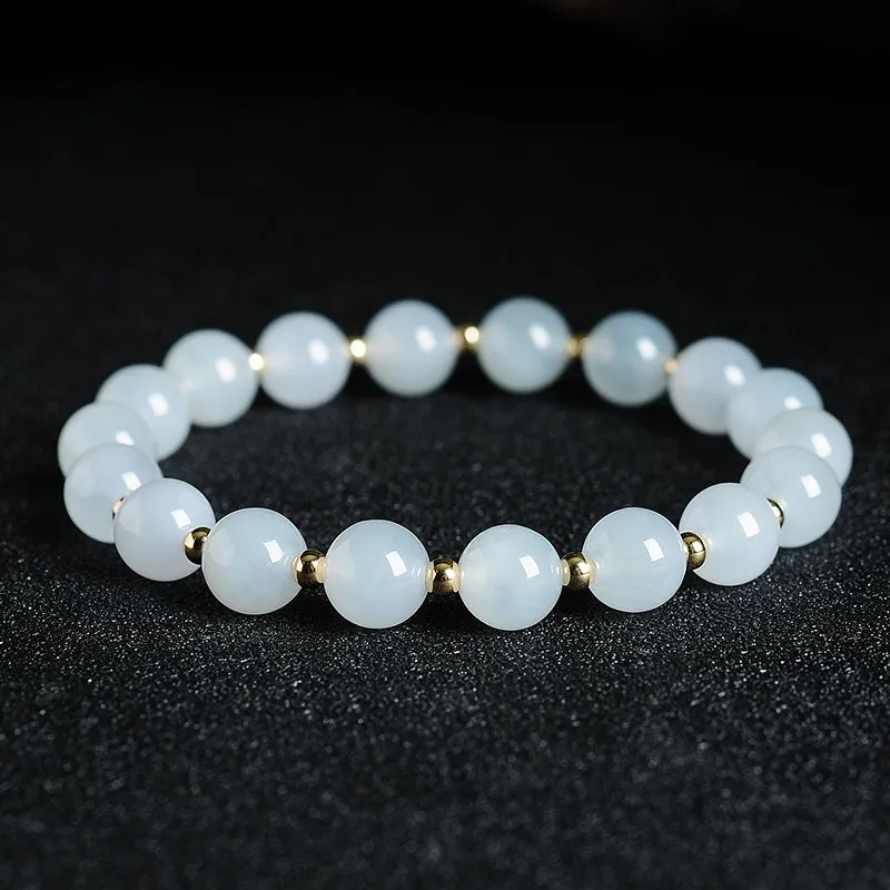 Natural Jade Bracelet Jadeite Gold Bracelet BT61