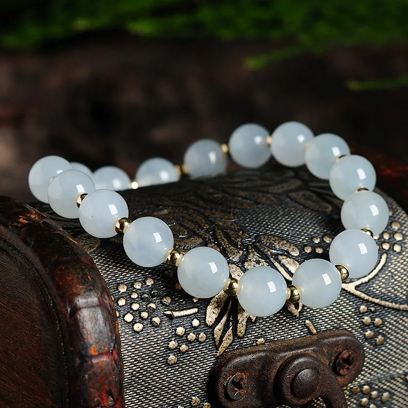 Natural Jade Bracelet Jadeite Gold Bracelet BT61
