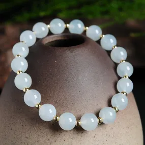 Natural Jade Bracelet Jadeite Gold Bracelet BT61