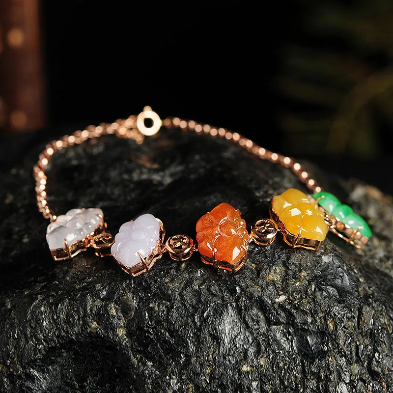 Natural Jade Bracelet Jadeite Gold Butterfly Bracelet BT11