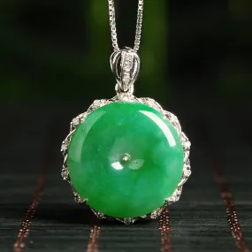 Natural Jade Pendant Jadeite Gold Pendant PT70