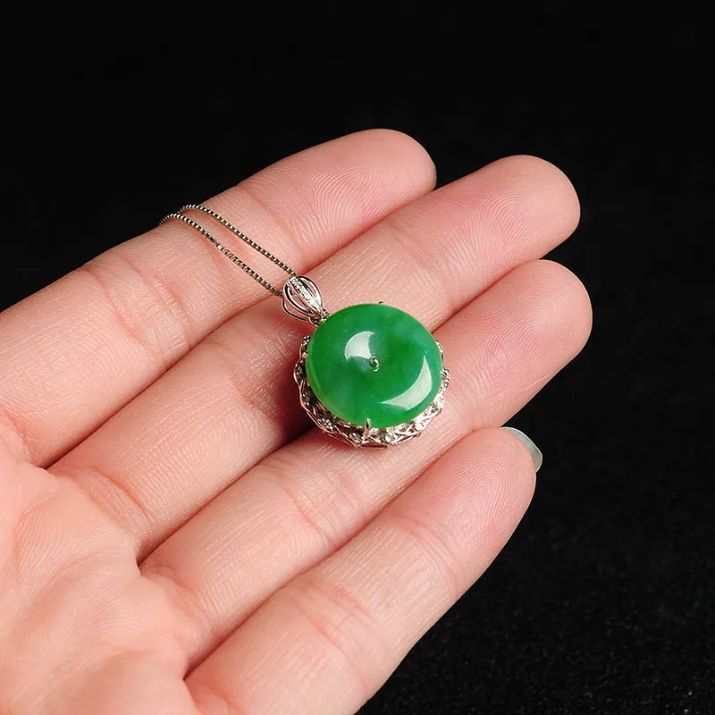 Natural Jade Pendant Jadeite Gold Pendant PT70