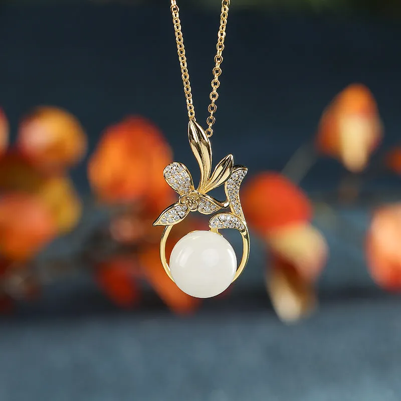 Natural Jade Pendant Nephrite Silver Pendant ZPT117
