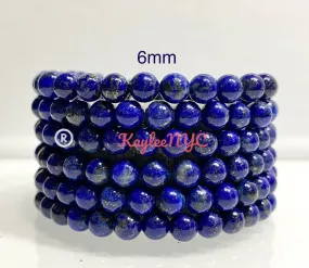 Natural Lapis Lazuli 5.5-6mm Stone Beads, 7.5” Crystal Healing Stretch Bracelet