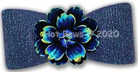 Navy Desert Rose Hair Bow