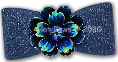 Navy Desert Rose Hair Bow