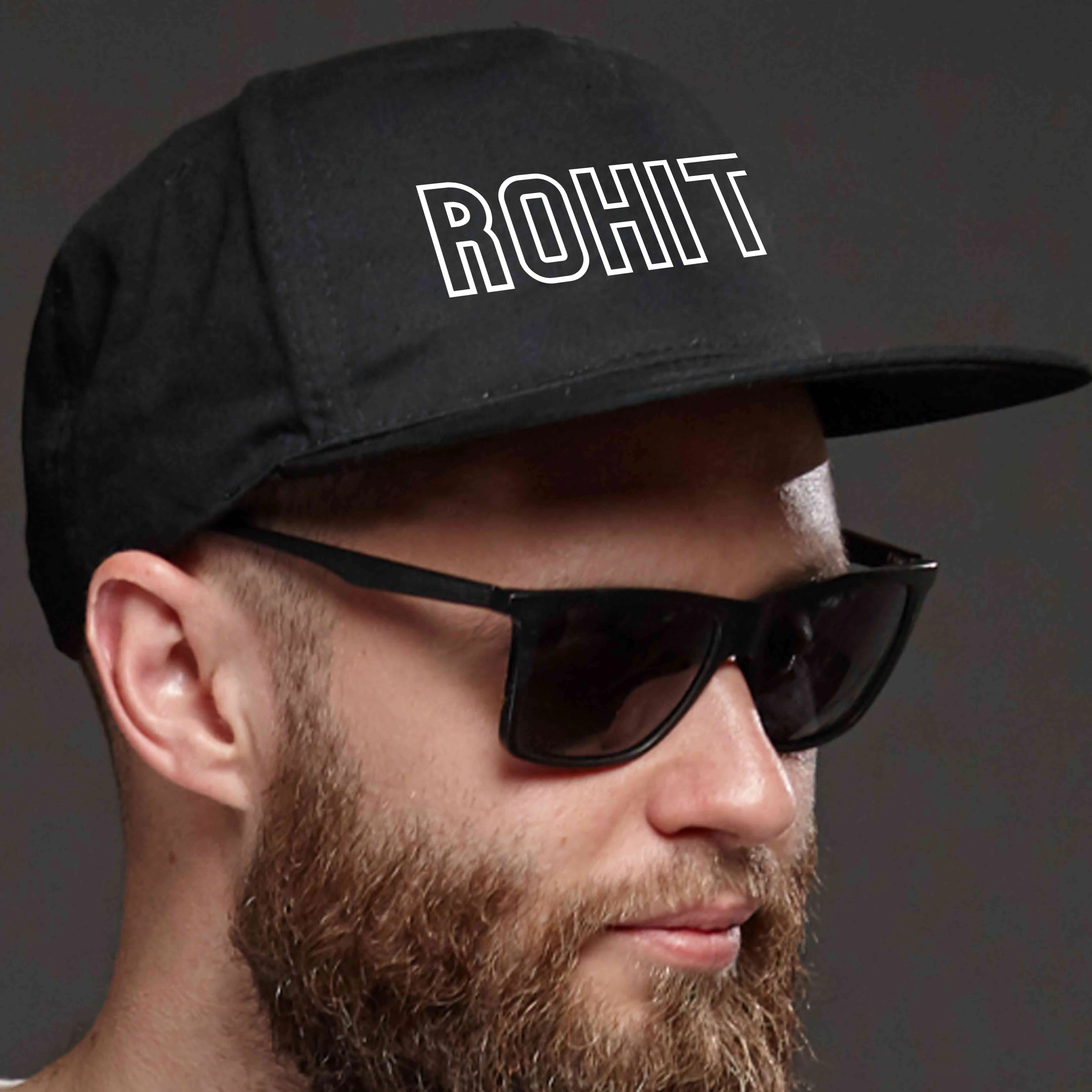 Nutcase Mens Black Cap - Personalized Name on Black Caps - Cricket