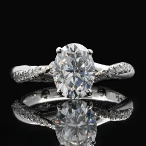Oval Diamond Twist Engagement Ring