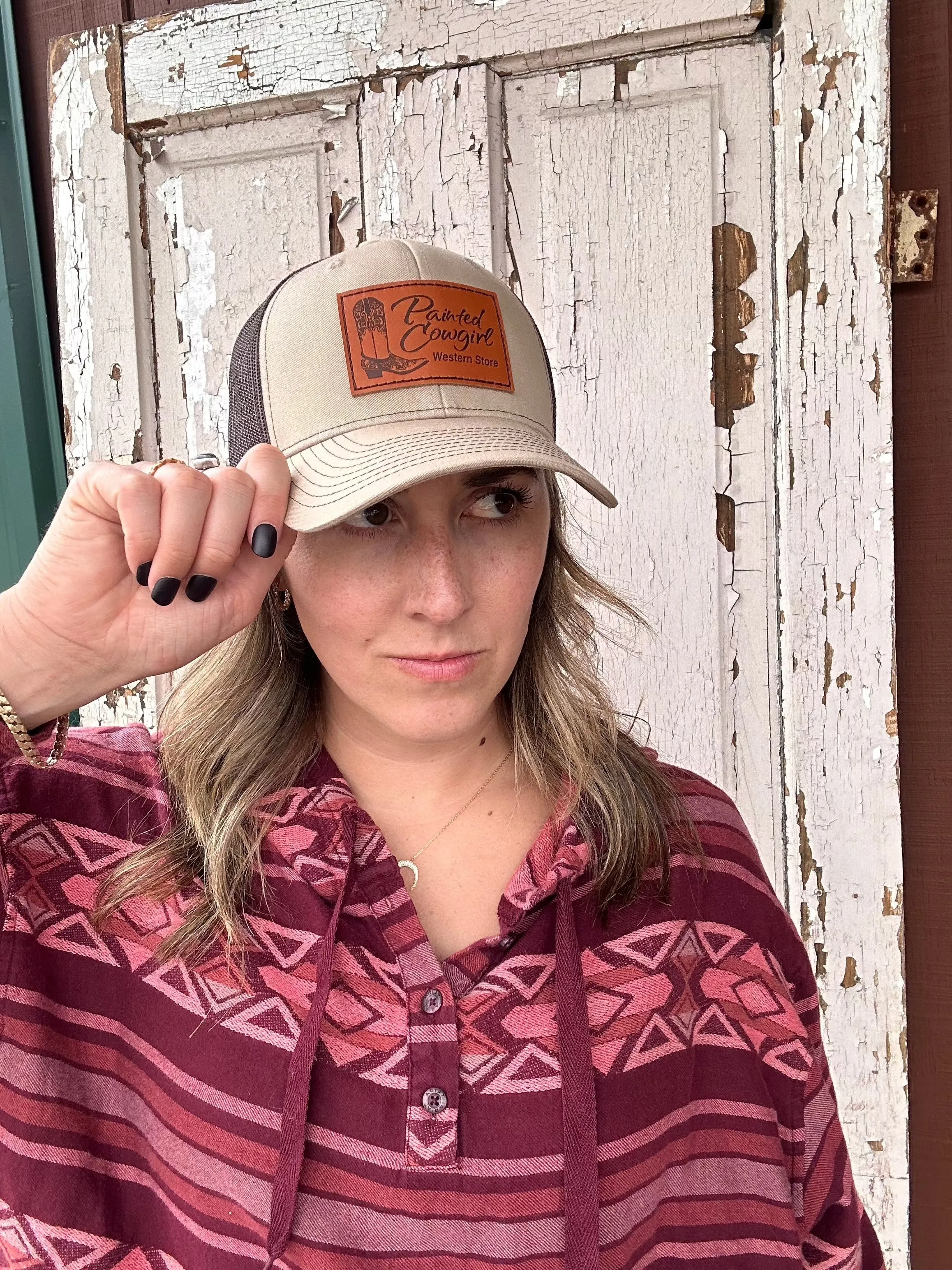 Painted Cowgirl Beige / Brown Unisex Ball Cap