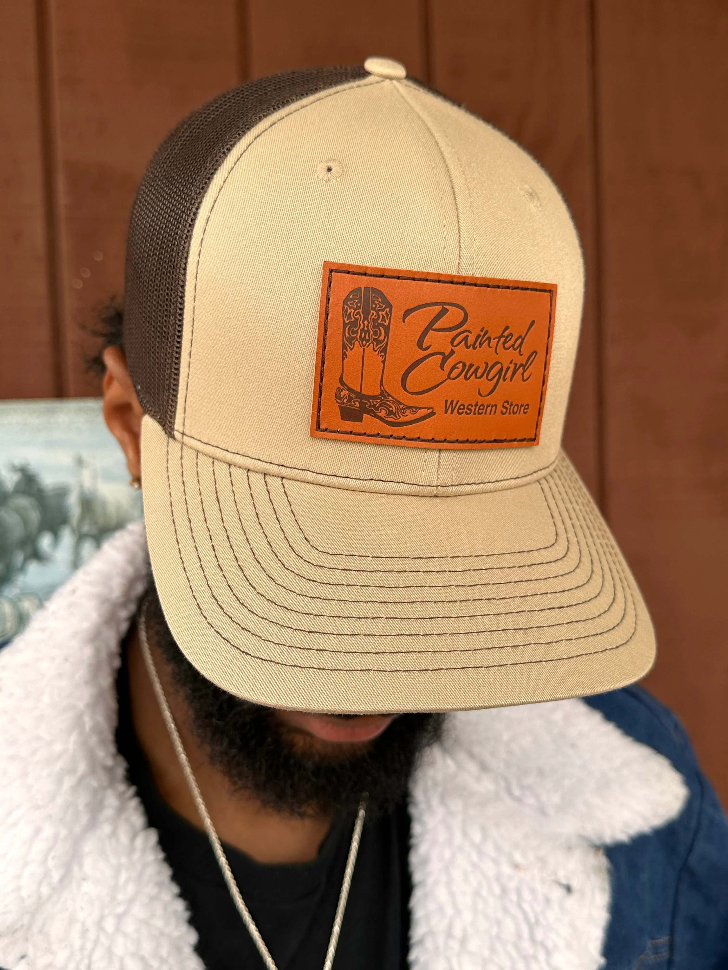 Painted Cowgirl Beige / Brown Unisex Ball Cap