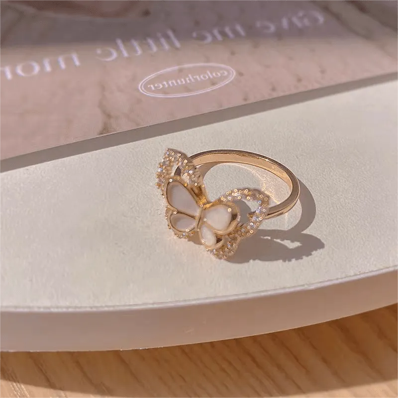 Pearl Shell Butterfly Ring