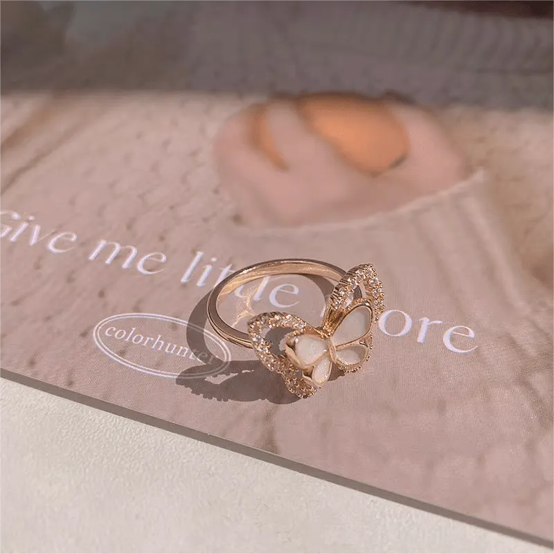 Pearl Shell Butterfly Ring